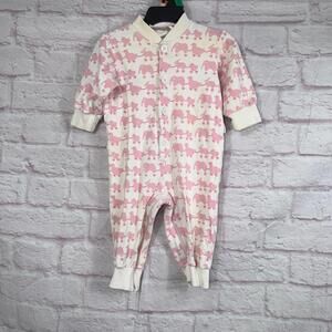 Marimekko by Sweet Potato 12 Month Pink and White Baby Jumpsuit